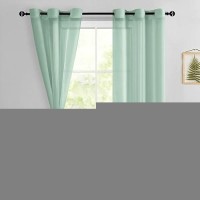 Hiasan Sheer Curtains 90 Inches Long With Tiebacks Lightweight And Light Filtering Voile Drapes Extra Long Grommet Window Curta