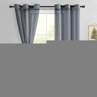 Hiasan Sheer Curtains For Bedroom With Tiebacks Grommet Light Filtering And Breathable Voile Window Curtains For Living Room P