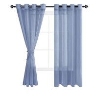 Hiasan Sheer Curtains For Living Room With Tiebacks Grommet Top Light Filtering Airy Voile Drapes Extra Long Window Curtains Fo