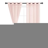 Hiasan Sheer Curtains For Bedroom With Tiebacks Light Filtering Breathable Voile Drape Lightweight Grommet Window Curtains For