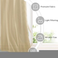 Hiasan Sheer Curtains For Bedroom With Tiebacks Grommet Light Filtering Lightweight Voile Window Curtains For Living Room Kids