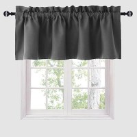 Hiasan Valance Curtains For Kitchen Blackout Thermal Insulated Solid Window Curtain Valance Dark Grey 52 X 18 Inches 1 Panel