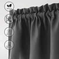 Hiasan Valance Curtains For Kitchen Blackout Thermal Insulated Solid Window Curtain Valance Dark Grey 52 X 18 Inches 1 Panel