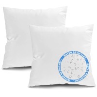 Fixwal 22X22 Inches Outdoor Pillow Inserts Set Of 2, Waterproof Decorative Throw Pillows Insert, Square Pillow Form For Patio, Furniture, Bed, Living Room, Garden ( White )