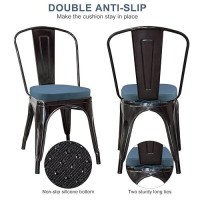 Gueglsa Outdoor Waterproof Seat Cushions 14X14 Inch Non Slip Metal Chair Pad With Ties U Shaped Metal Chair Cushion For Kitche