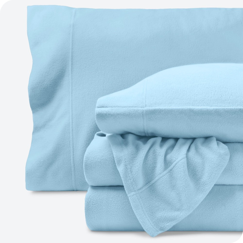 Bare Home Super Soft Fleece Sheet Set Twin Extra Long Size Extra Plush Polar Fleece Nopilling Bed Sheets All Season Cozy