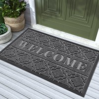 Yimobra Welcome Door Mat Heavy Duty Durable Front Door Mat For Home Entrance Garage And Garden Outside Entryway Floor Mat Non