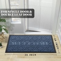 Yimobra Welcome Door Mat Heavy Duty Sturdy Front Door Mat For Home Entrance Garage And Garden Outside Entryway Floor Mat Non