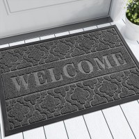 Yimobra Welcome Door Mat Heavy Duty Durable Front Door Mat For Home Entrance Garage And Garden Outside Entryway Floor Mat Non