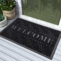 Yimobra Welcome Door Mat Heavy Duty Durable Front Door Mat For Home Entrance Garage And Garden Outside Entryway Floor Mat Non