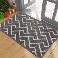 Hicorfe Indoor Doormat Front Back Door Mat Rubber Backing Non Slip Door Mats 24X35 Absorbent Resist Dirt Entryway Doormat In