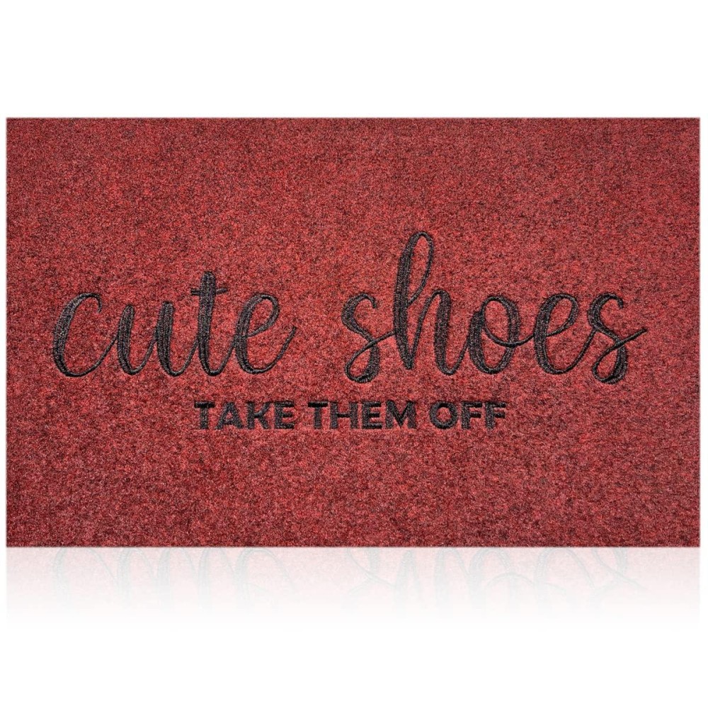 Aoaopq Funny Doormat Cute Shoes Take Them Off Door Mats Welcome Outside Mats For Garden Entrance Hallway Shoe Scraper Rubber Bac