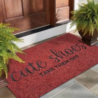 Aoaopq Funny Doormat Cute Shoes Take Them Off Door Mats Welcome Outside Mats For Garden Entrance Hallway Shoe Scraper Rubber Bac