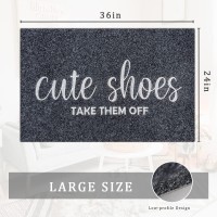 Welcome Mat Entryway Rug Cute Shoes Take Them Off Front Door Mat 24X 36 Mats With Rubber Backing Mat Out Door Indoor Mat Non