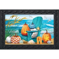 Briarwood Lane Fall At The Beach Doormat Autumn Nautical Pumpkins 30 X 18