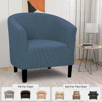 Easygoing Stretch Club Armchair Slipcover 1 Piece Barrel Tub Sofa Cover Furniture Protector Jacquard Couch Cover Bluestone