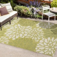 Jonathan Y Smb110H4 Zinnia Modern Floral Textured Weave Indoor Outdoor Area Rug Country Coastal Transitional Easy Cleaning Bed