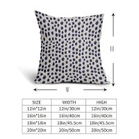 Navy Blue Cream Pillow Covers 18X18 Set Of 2 Polka Dot Throw Pillows Outdoor Boho Design Brush Strokes Decorative Pillowcase Squ