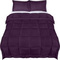 Utopia Bedding Queen Size Comforter Set With 2 Pillow Shams  Bedding Comforter Sets  Down Alternative Plum/Purple Comforter  Soft And Comfortable  Machine Washable (Pack Of 4)