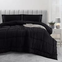 Utopia Bedding King Size Comforter Set With 2 Pillow Shams  Bedding Comforter Sets  Down Alternative Black Comforter  Soft And Comfortable  Machine Washable (Pack Of 3)