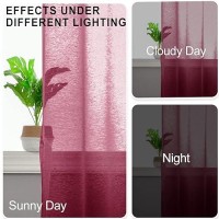 Jiuzhen Christmas Sheer Curtains Grommet Semi Transparent Window Curtain Drapes For Bedroom Living Room 52X 90 Inch Length Se