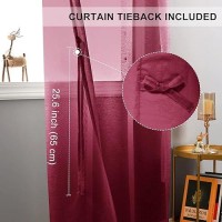 Jiuzhen Christmas Sheer Curtains Grommet Semi Transparent Window Curtain Drapes For Bedroom Living Room 52X 90 Inch Length Se