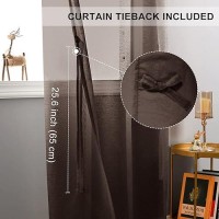 Jiuzhen Brown Sheer Curtains 96 Inches Long Semi Transparent Light Filtering Grommet Window Drapes For Living Roombedroom 42