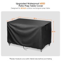 Jungda Outdoor Prep Table Cover 48 Inch,Waterproof Grill Table Cover Stainless Steel Table Cover,Outdoor Metal Work Table Cover - 48 X 30 X 35 Inch