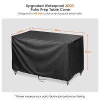 Jungda Outdoor Prep Table Cover 48 Inch,Waterproof Stainless Steel Table Cover,Outdoor Pizza Oven Grill Table Cover - 48 X 24 X 35 Inch