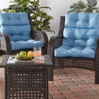 Greendale Home Fashions Outdoor 44 X 22-Inch High Back Chair Cushion, Set Of 2, Denim 2 Count