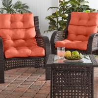 Greendale Home Fashions Outdoor 44 X 22-Inch High Back Chair Cushion, Set Of 2, Rust 2 Count