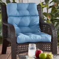 Greendale Home Fashions Outdoor 44 X 22-Inch High Back Chair Cushion, Set Of 1, Denim