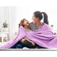 Utopia Bedding 100% Cotton Blanket (King Size - 90X108 Inches) 350Gsm Lightweight Thermal Blanket  Soft Breathable Blanket For All Seasons (Lavender)