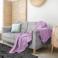 Utopia Bedding 100% Cotton Blanket (King Size - 90X108 Inches) 350Gsm Lightweight Thermal Blanket  Soft Breathable Blanket For All Seasons (Lavender)