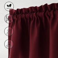 Hiasan Valance Curtains For Kitchen Blackout Thermal Insulated Solid Window Curtain Valance Burgundy 60 X 18 Inches 1 Panel