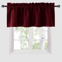 Hiasan Valance Curtains For Kitchen Blackout Thermal Insulated Solid Window Curtain Valance Burgundy 52 X 18 Inches 1 Panel