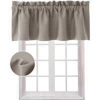 Hiasan Valance Curtains For Kitchen Blackout Thermal Insulated Solid Window Curtain Valance Taupe 42 X 18 Inches 1 Panel