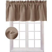 Hiasan Valance Curtains For Kitchen Blackout Thermal Insulated Solid Window Curtain Valance Cappuccino 42 X 18 Inches 1 Panel