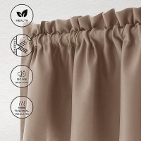 Hiasan Valance Curtains For Kitchen Blackout Thermal Insulated Solid Window Curtain Valance Cappuccino 42 X 18 Inches 1 Panel