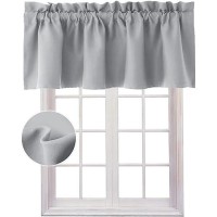 Hiasan Valance Curtains For Kitchen Blackout Thermal Insulated Solid Window Curtain Valance Silver Grey 52 X 18 Inches 1 Pane