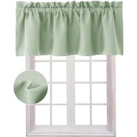 Hiasan Valance Curtains For Kitchen Blackout Thermal Insulated Solid Window Curtain Valance Seafoam Green 42 X 12 Inches 1 Pa