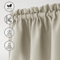 Hiasan Valance Curtains For Kitchen Blackout Thermal Insulated Solid Window Curtain Valance Light Beige 60 X 18 Inches 1 Pane