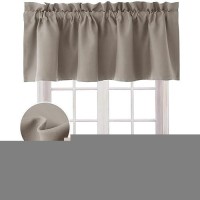 Hiasan Valance Curtains For Kitchen Blackout Thermal Insulated Solid Window Curtain Valance Taupe 52 X 18 Inches 1 Panel