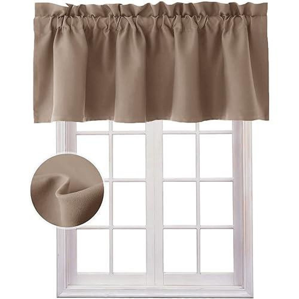 Hiasan Valance Curtains For Kitchen Blackout Thermal Insulated Solid Window Curtain Valance Cappuccino 60 X 18 Inches 1 Panel