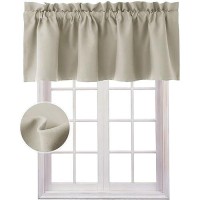 Hiasan Valance Curtains For Kitchen Blackout Thermal Insulated Solid Window Curtain Valance Light Beige 52 X 18 Inches 1 Pane