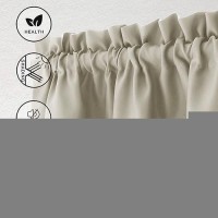 Hiasan Valance Curtains For Kitchen Blackout Thermal Insulated Solid Window Curtain Valance Light Beige 42 X 18 Inches 1 Pane