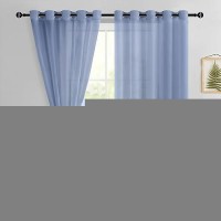 Hiasan Sheer Curtains For Bedroom With Tiebacks Grommet Light Filtering Extra Wide Voile Textured Window Curtains For Living Ro