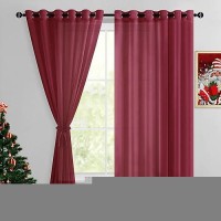 Hiasan Sheer Curtains For Bedroom With Tiebacks Grommet Light Filtering Extra Wide Voile Texture Window Curtains For Living Roo