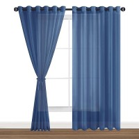 Hiasan Sheer Curtains For Bedroom With Tiebacks Grommet Light Filtering Extra Wide Voile Texture Window Curtains For Living Roo