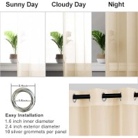 Hiasan Sheer Curtains For Bedroom With Tiebacks Grommet Light Filtering Lightweight Extra Wide Voile Textured Window Curtains F